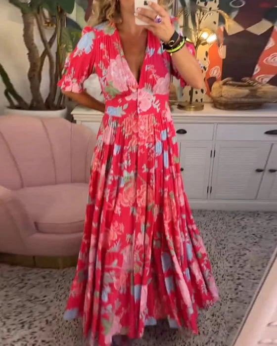 FELINA - VIBRANT FLORALS SUMMER DRESS