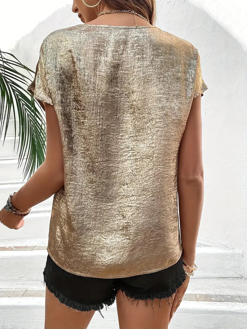 AULEREA - SOPHISTICATED V-NECK BLOUSE