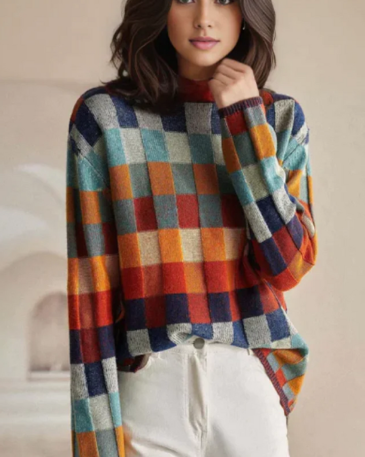 DAPHNE - COTTON PATCHWORK SWEATER