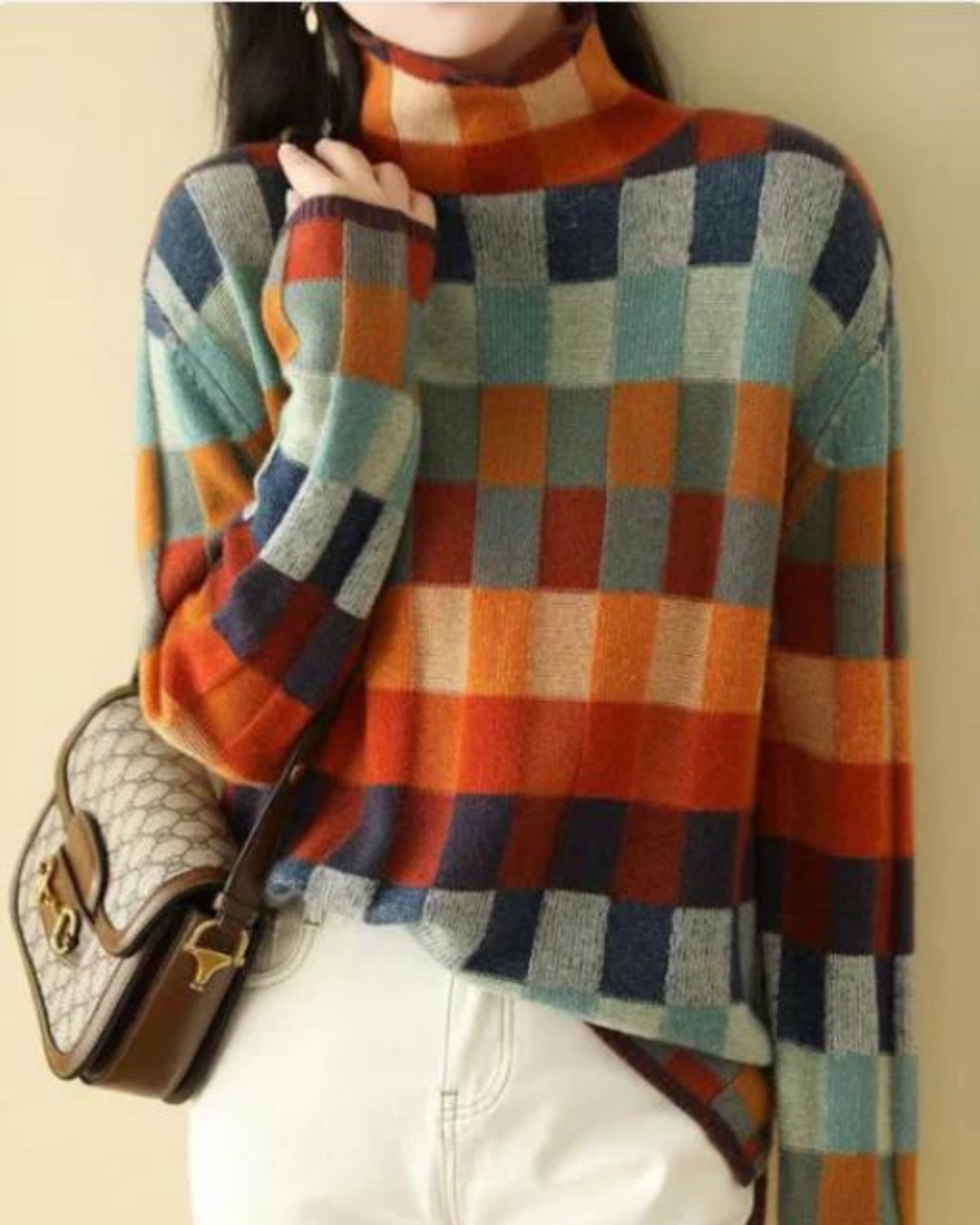 DAPHNE - COTTON PATCHWORK SWEATER