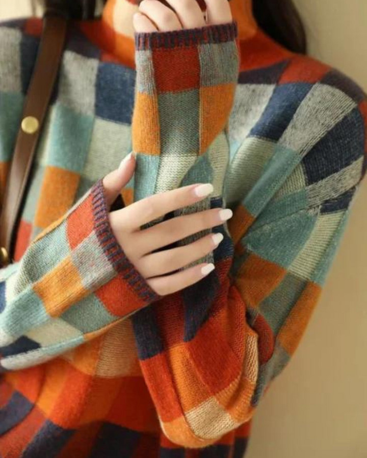 DAPHNE - COTTON PATCHWORK SWEATER