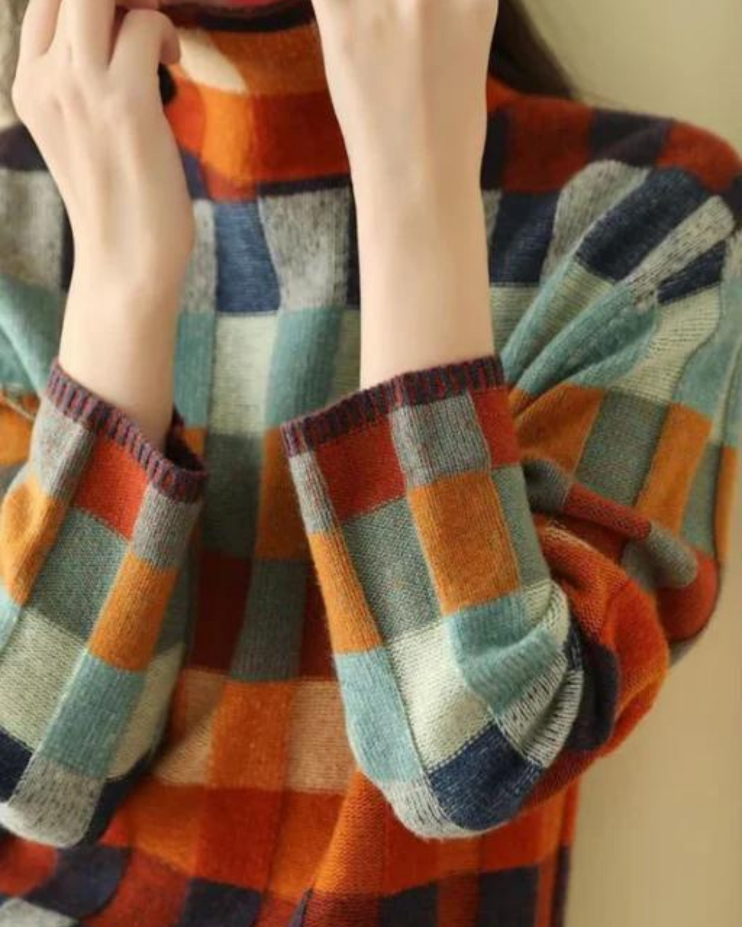 DAPHNE - COTTON PATCHWORK SWEATER