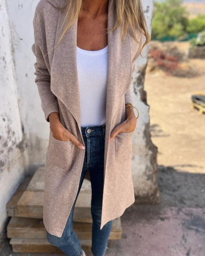 SALVEO - GENTLE FABRIC COLLARED CARDIGAN