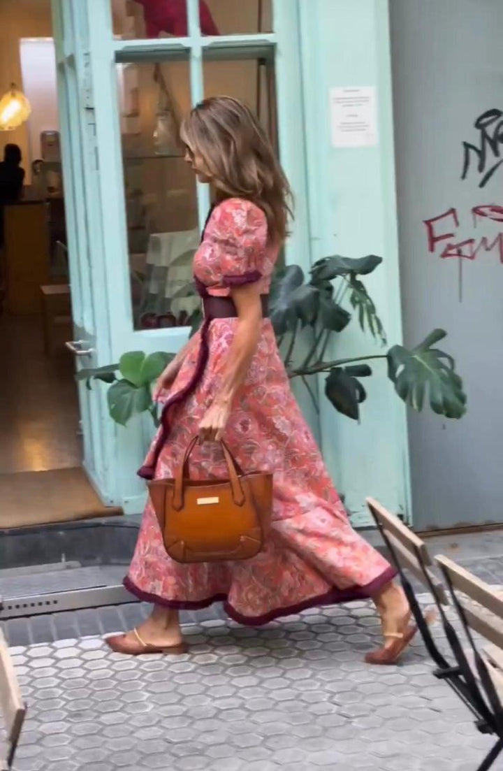 MAXINE - STYLISH BLUSH LONG DRESS