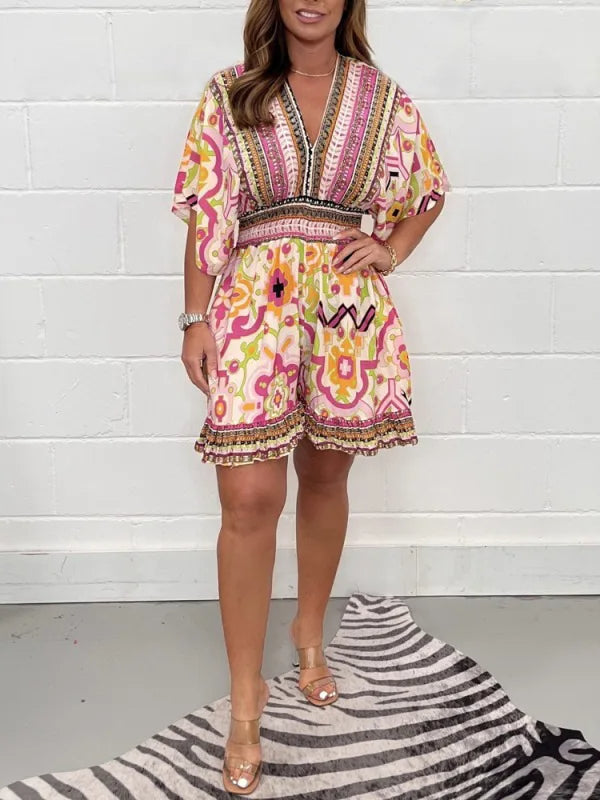 CHARLEIGH - PLUS SIZE PLAYSUIT IN VINTAGE STYLE