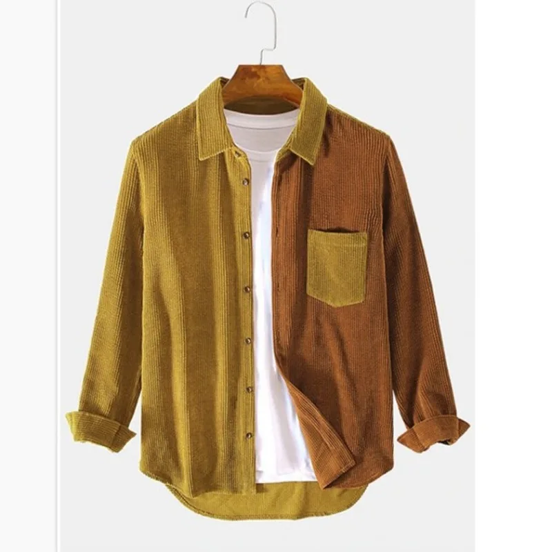 FITZGERALD - MIXED CORDUROY BUTTON-UP SHIRT