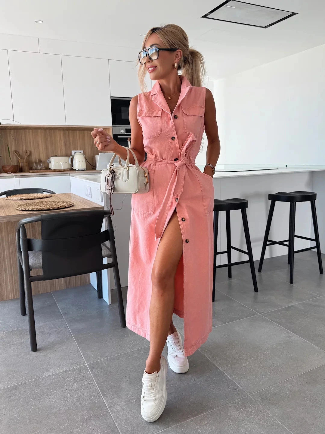 CANDICE - FULL-LENGTH DENIM DRESS