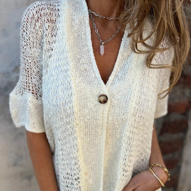 MAISIE - OPEN-WEAVE KNIT CARDIGAN