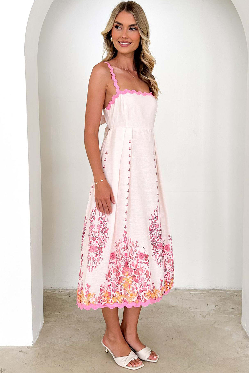 ARETE - FLORAL BLOOM BACKLESS DRESS
