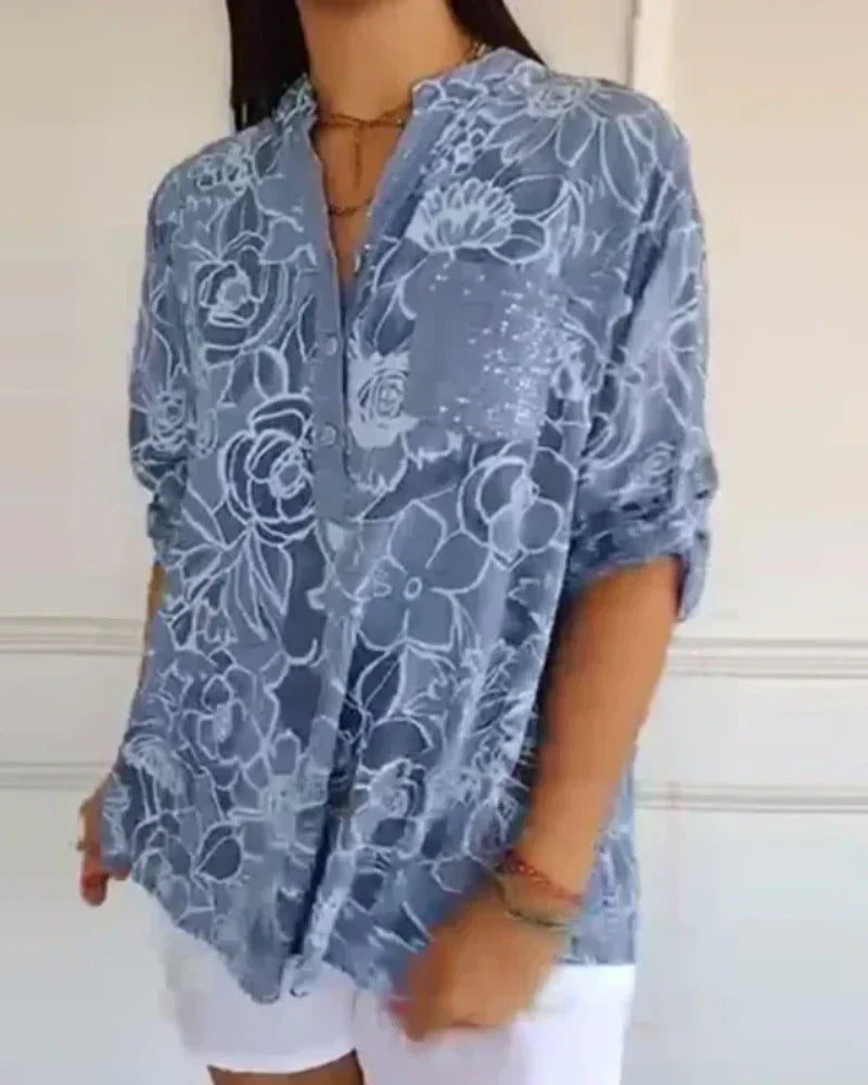 CLARISSE - FLORAL BLOUSE WITH POCKET