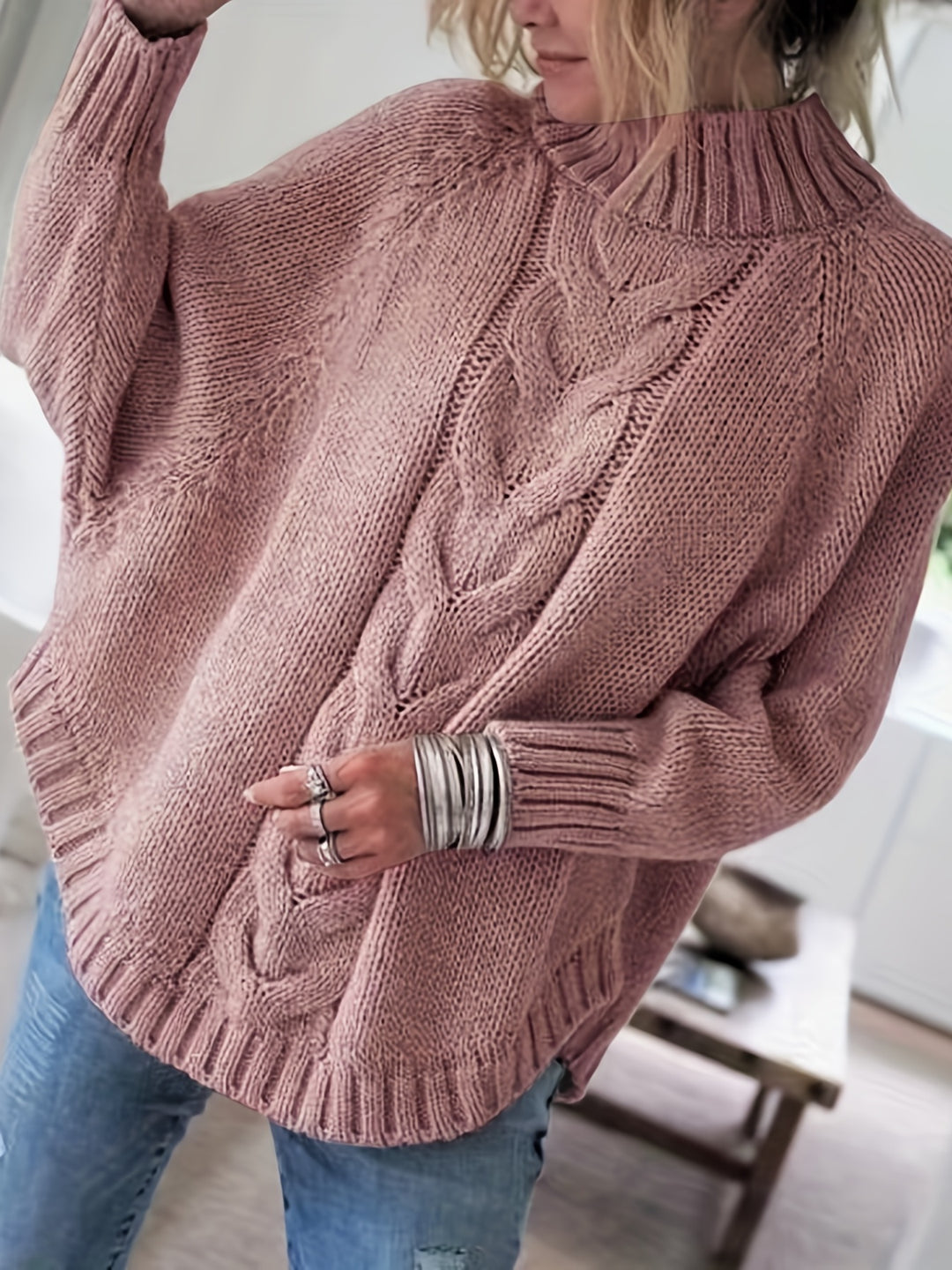 SHEERAH - LOOSE TURTLENECK SWEATER
