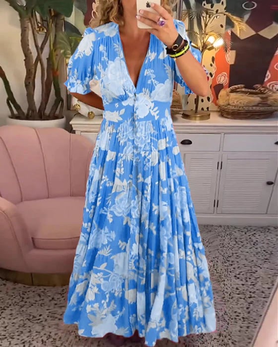 FELINA - VIBRANT FLORALS SUMMER DRESS