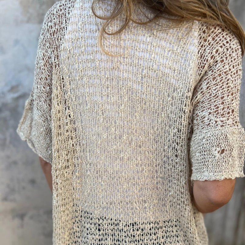 MAISIE - OPEN-WEAVE KNIT CARDIGAN
