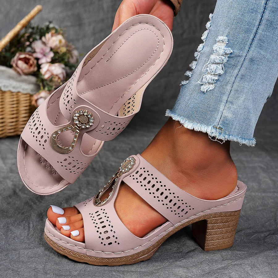 JANESSA - ZIRCON-TRIMMED ORTHOPEDIC COMFORT SANDAL