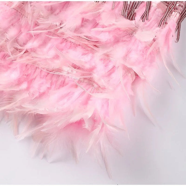 JOYCEL - MODERN FEATHERED PARTY DRESS