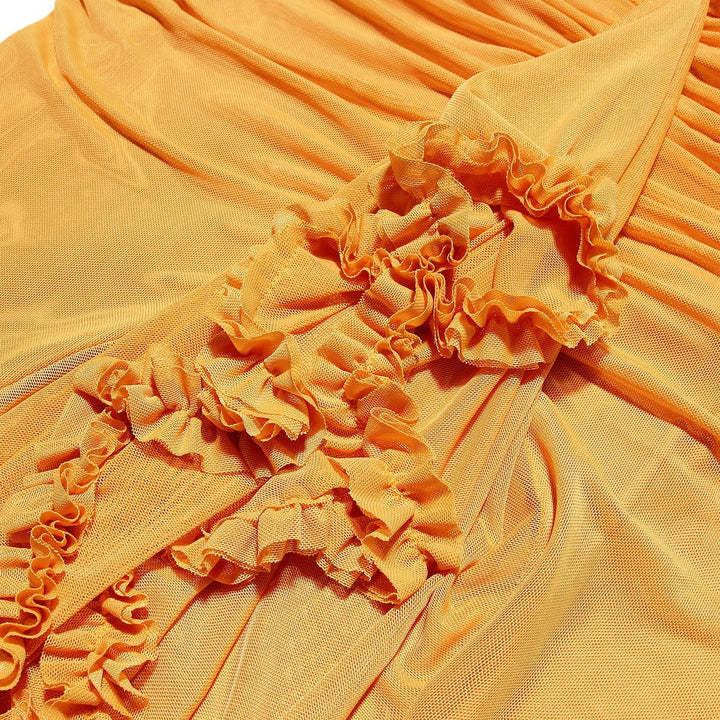 MILAINE - RUFFLE FRONT AND SILHOUETTE DRESS