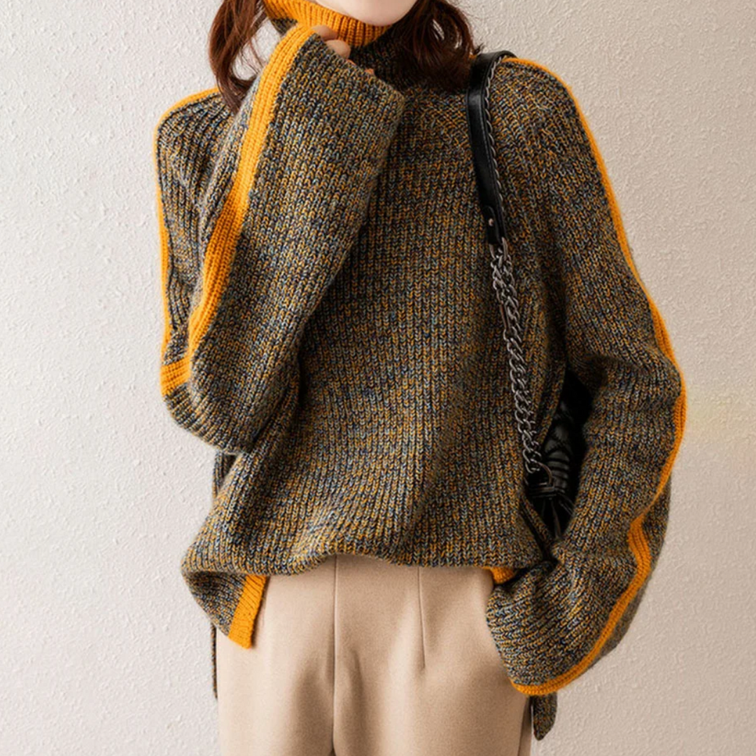 Emily | Herringbone Luxe Turtleneck