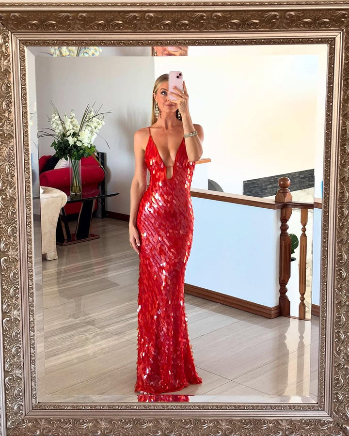 Kalea - Glitter Sequins Backless Strap Dress