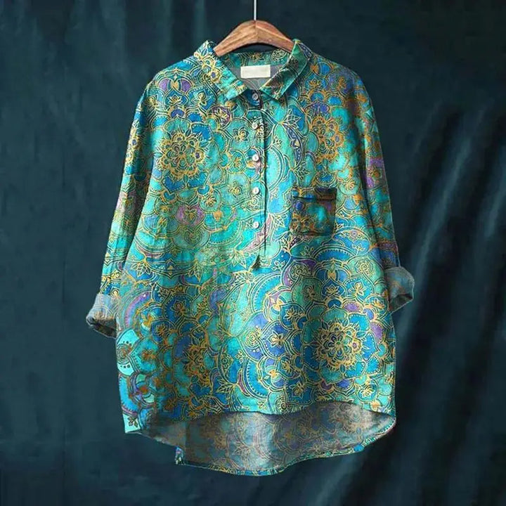 Kasey | Vintage Retro Floral Art Print Shirt