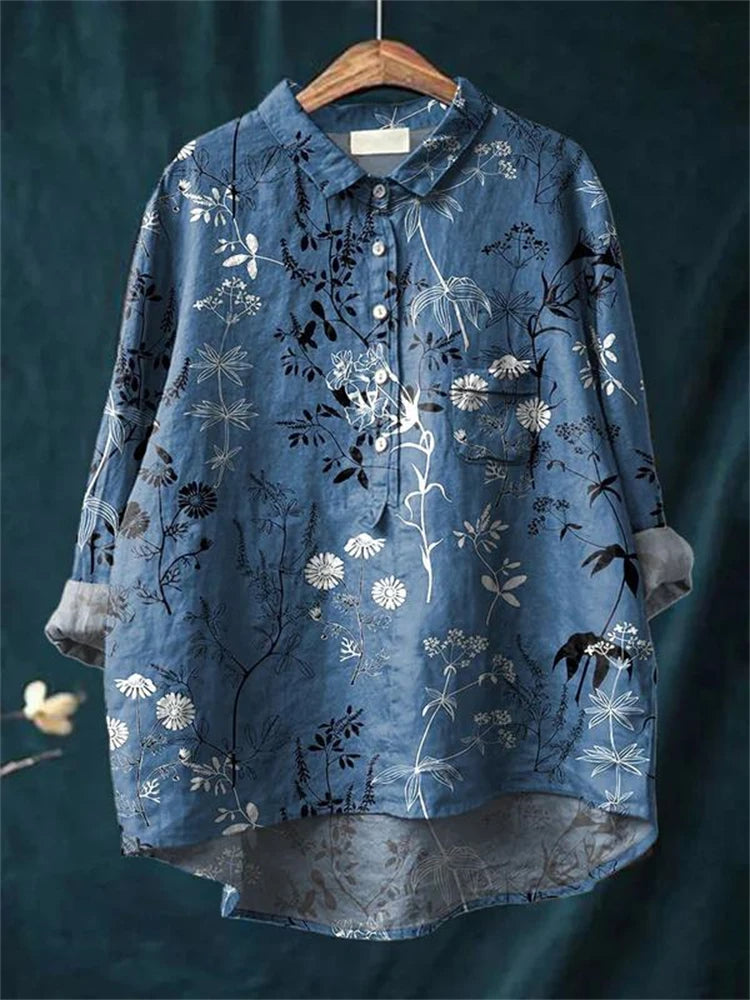 Kasey | Vintage Retro Floral Art Print Shirt