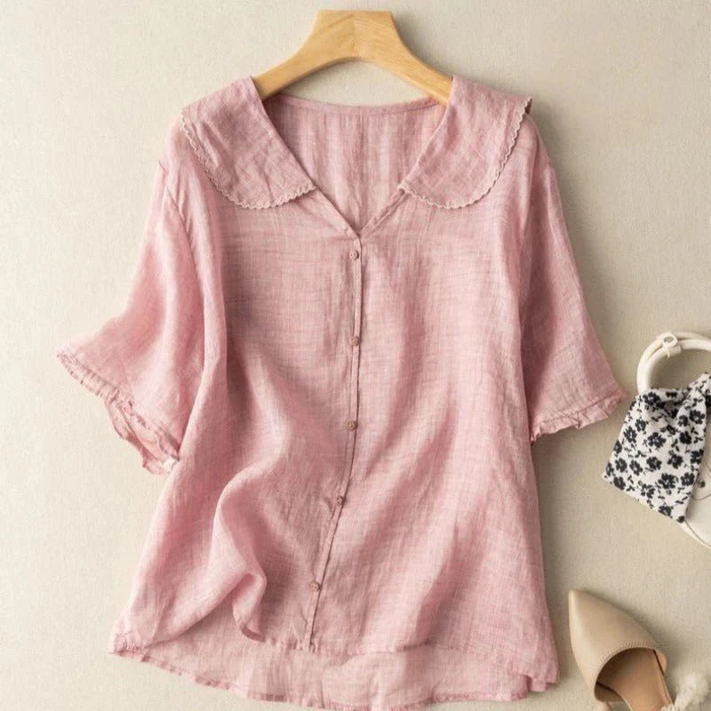 CHEENA - CLASSIC LINEN BLOUSE