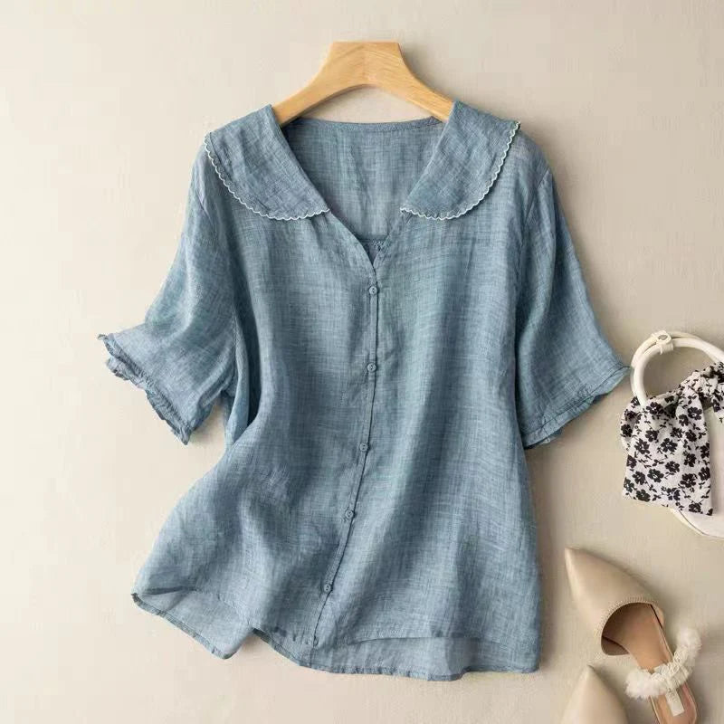 CHEENA - CLASSIC LINEN BLOUSE