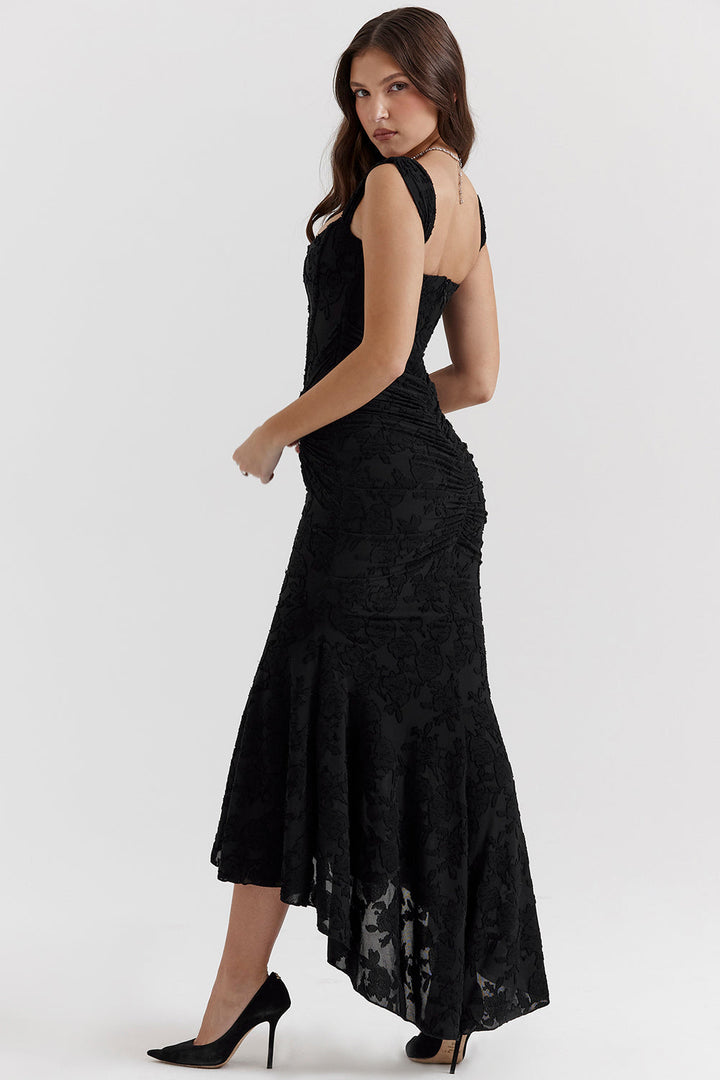 Boheme - Sleeveless Ruched Bodycon Evening Dress