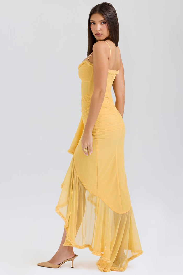 MILAINE - RUFFLE FRONT AND SILHOUETTE DRESS