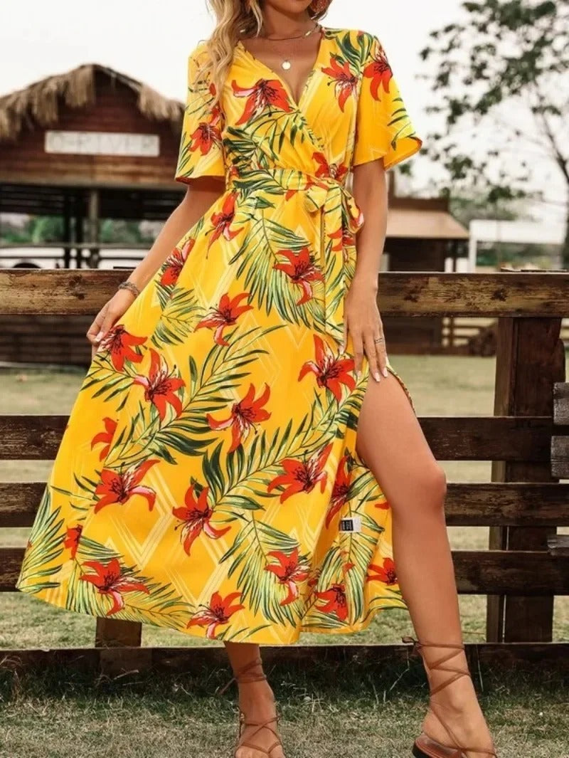 Colet | Short Sleeved Printed Comfortable Casual Dress