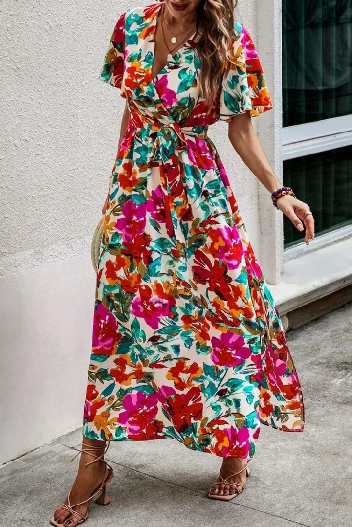 Colet | Short Sleeved Printed Comfortable Casual Dress