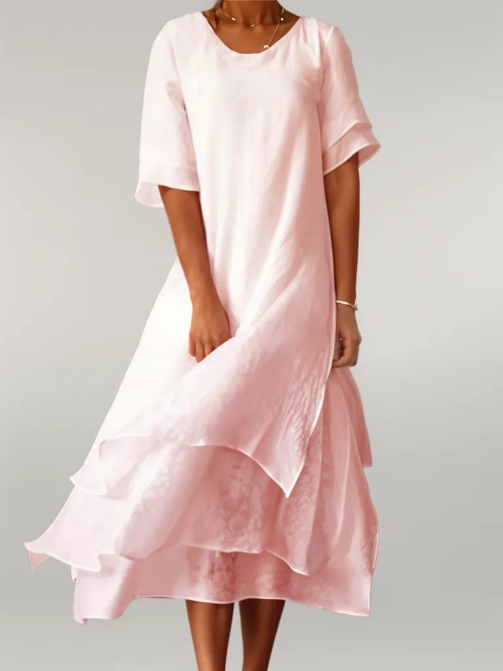 SAMANTHA - ASYMMETRICAL V-NECK DRESS