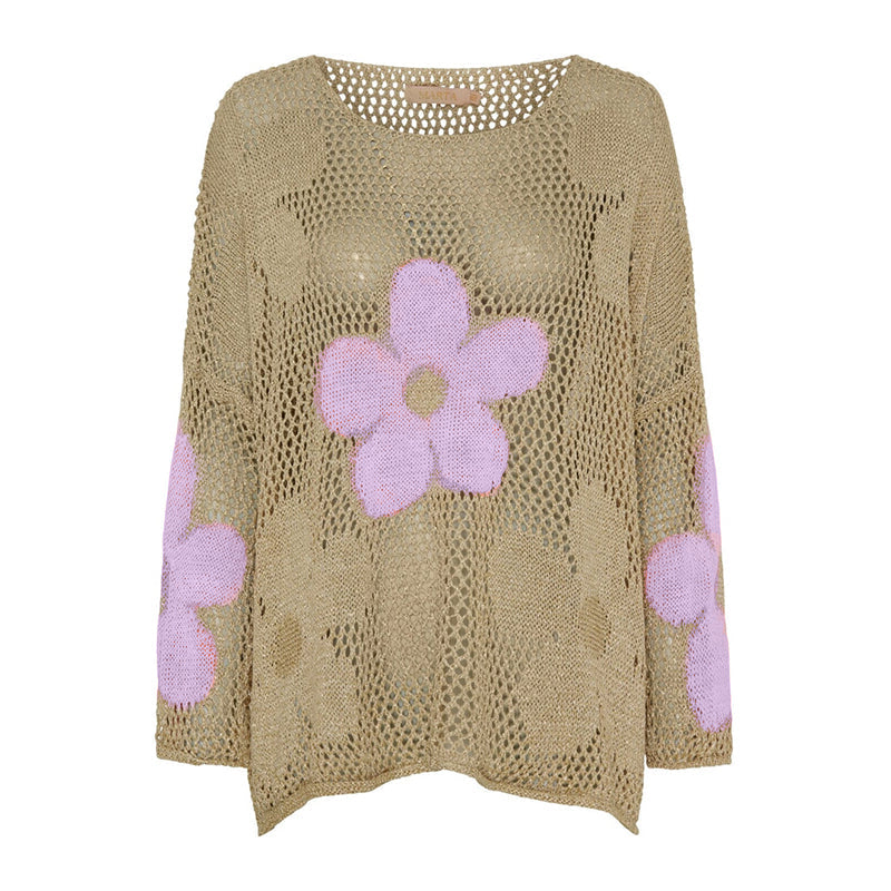 LUCY - OPENWEAVE SWEATER WITH HEM DETAIL