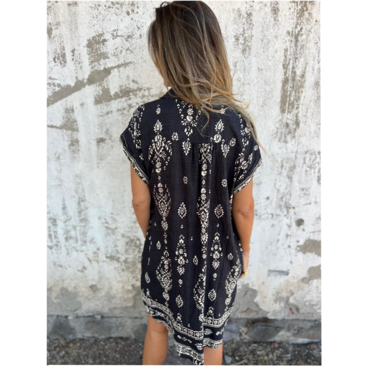 MIKELA - RELAXED FIT PRINTED DRESS WITH POCKETS