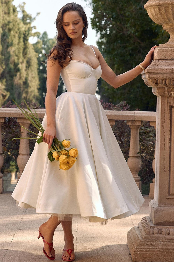 BRIGGITE - FIT AND FLARE BUSTIER TEA DRESS
